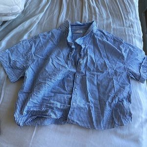 ZARA Short Sleeves Striped Button Down Shirt